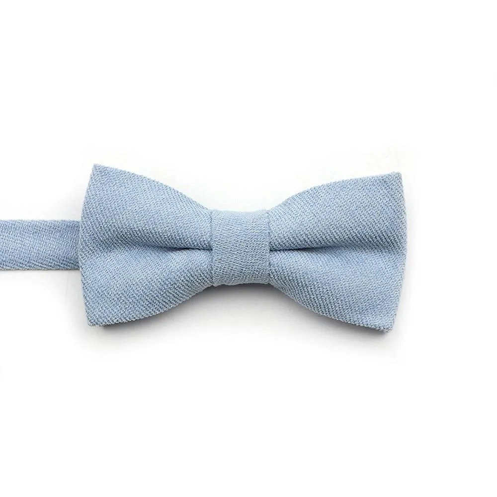 Solid Soft Cotton Bow Tie Pre-Tied