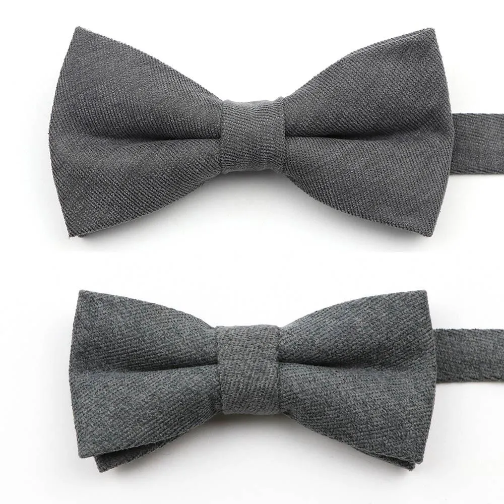 Solid Soft Cotton Bow Tie Pre-Tied