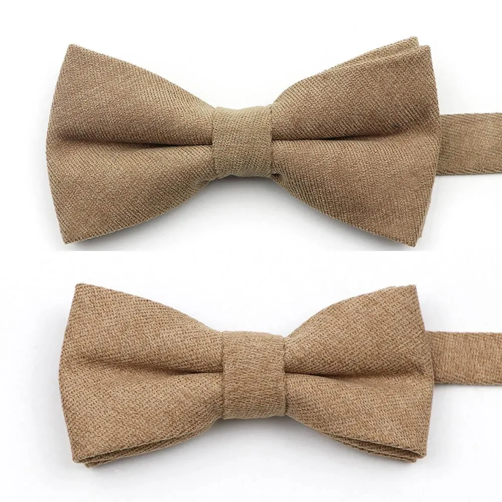 Solid Soft Cotton Bow Tie Pre-Tied