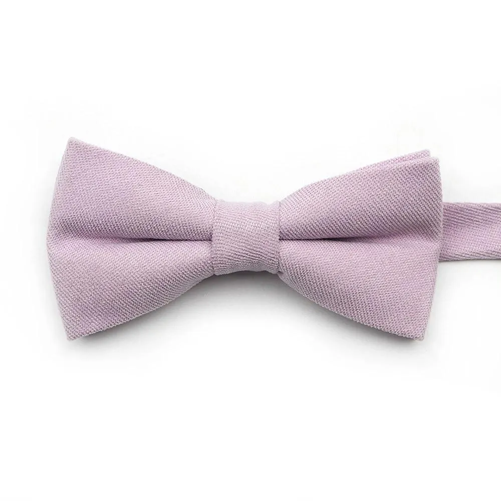 Solid Soft Cotton Bow Tie Pre-Tied