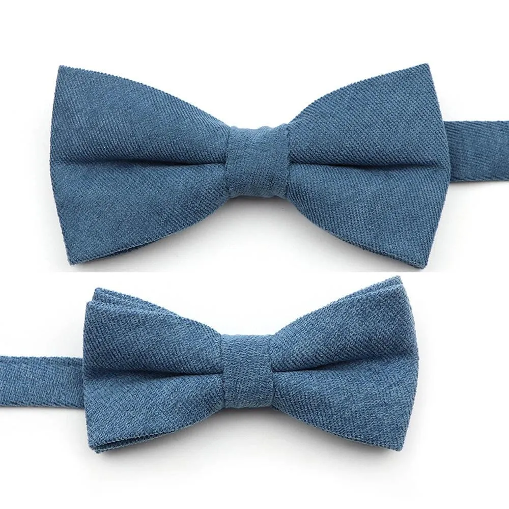 Solid Soft Cotton Bow Tie Pre-Tied