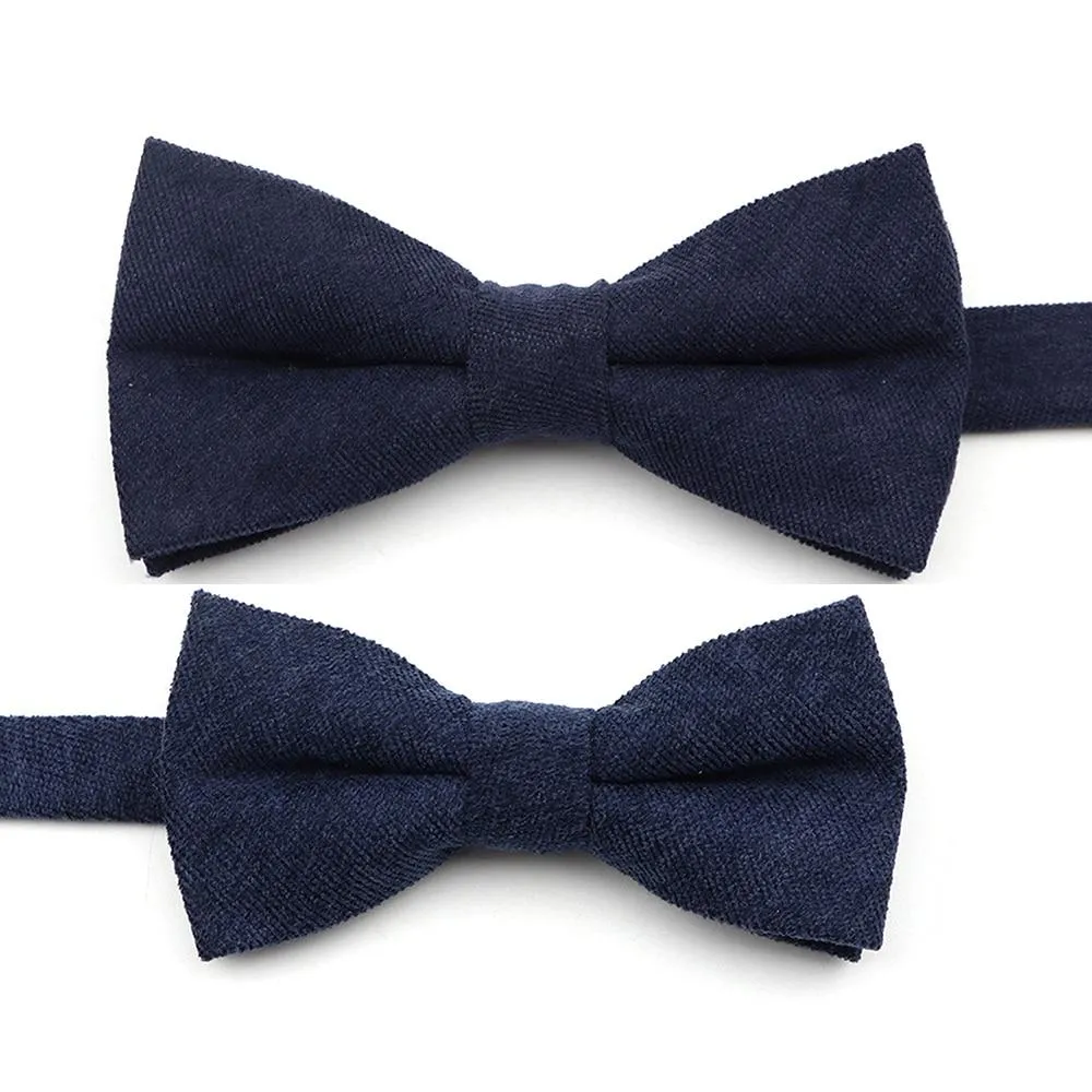 Solid Soft Cotton Bow Tie Pre-Tied