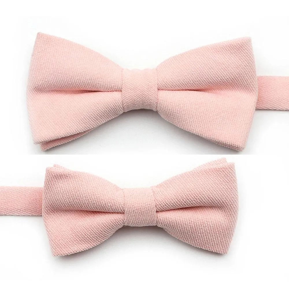 Solid Soft Cotton Bow Tie Pre-Tied