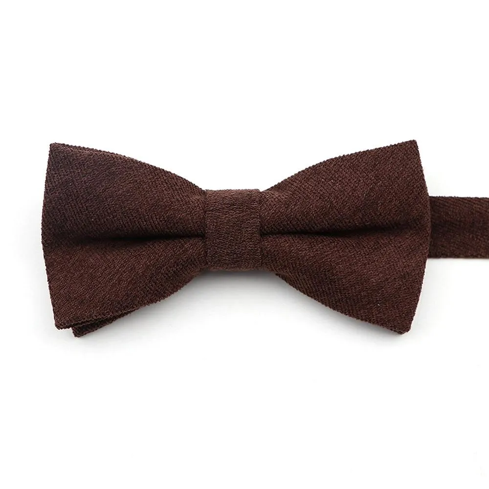 Solid Soft Cotton Bow Tie Pre-Tied