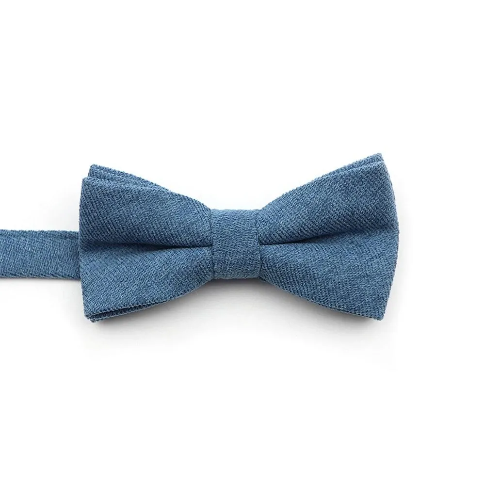 Solid Soft Cotton Bow Tie Pre-Tied