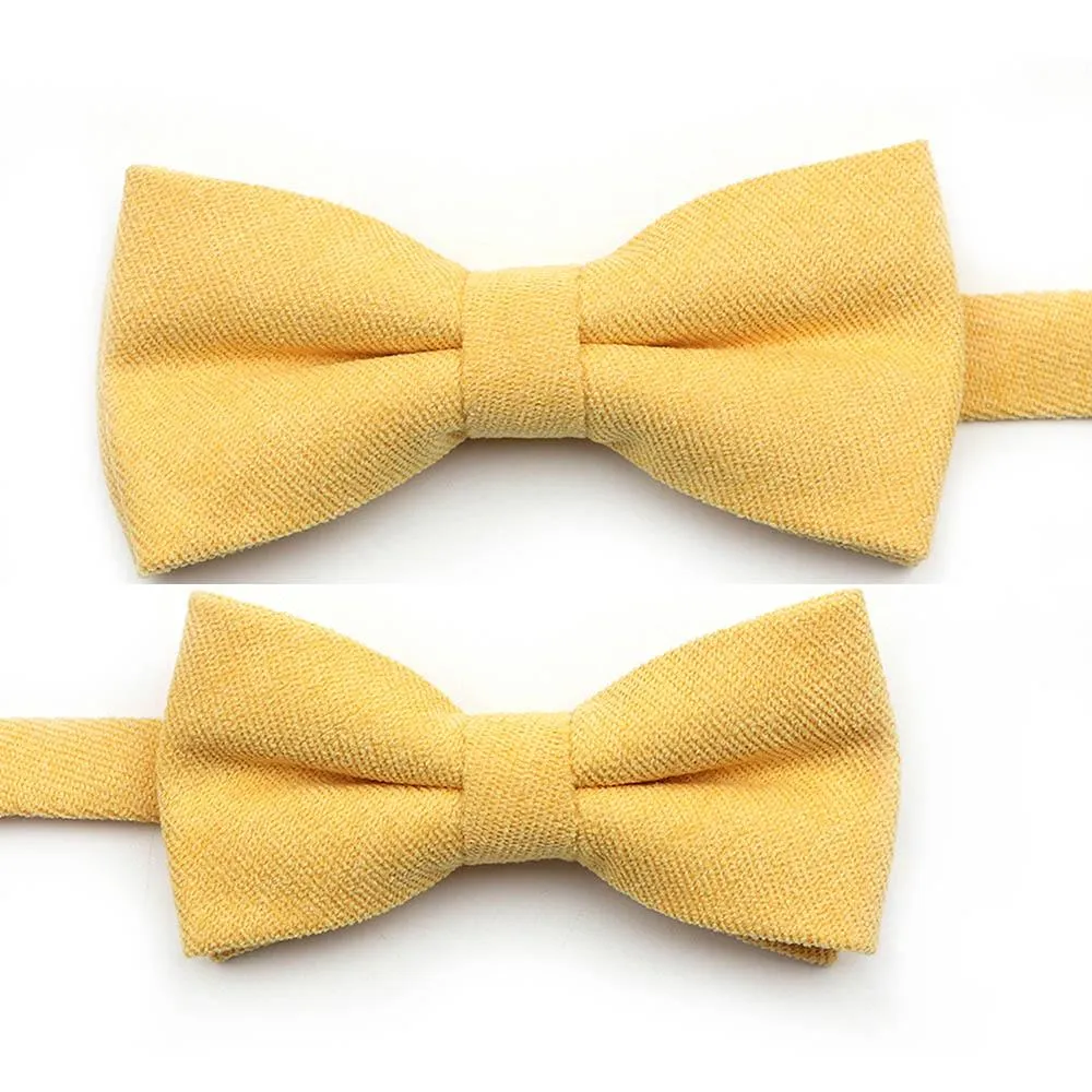 Solid Soft Cotton Bow Tie Pre-Tied