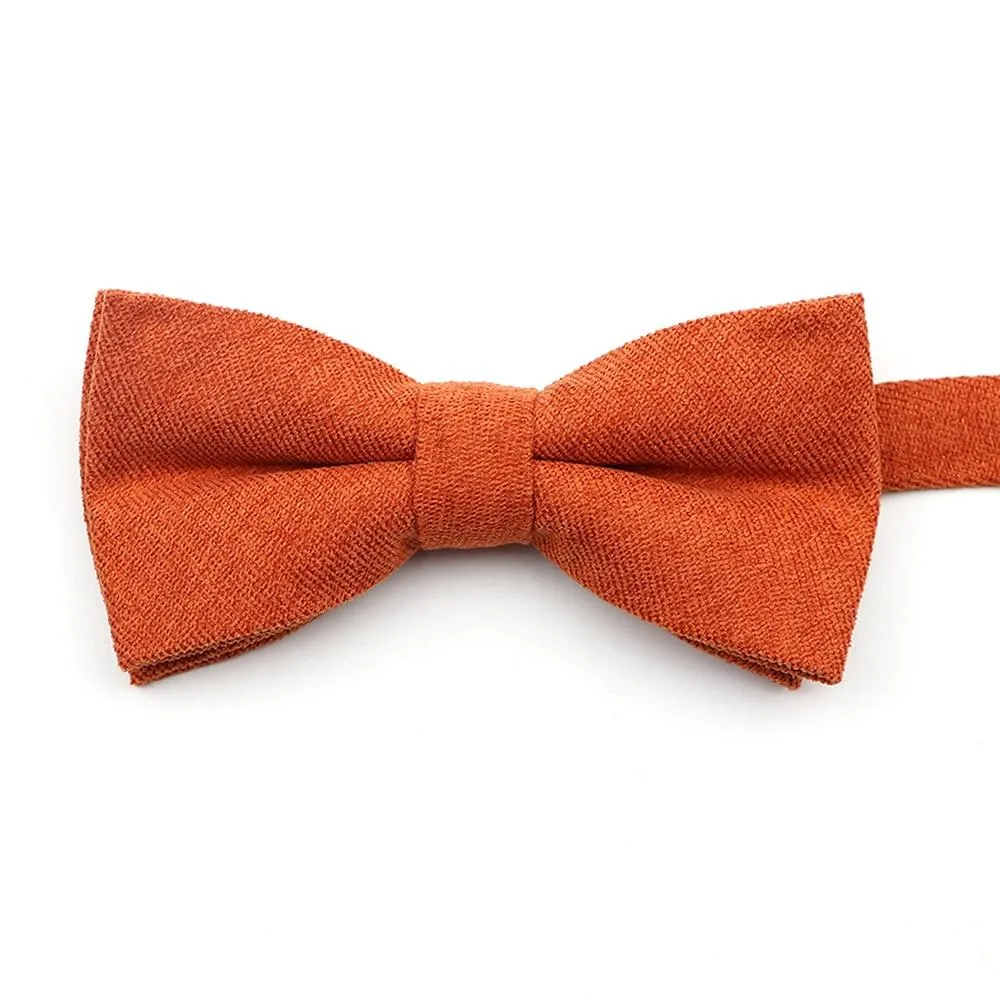 Solid Soft Cotton Bow Tie Pre-Tied