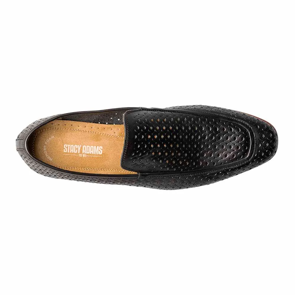 Stacy Adams Black WINDEN Moc Toe Perf Slip On