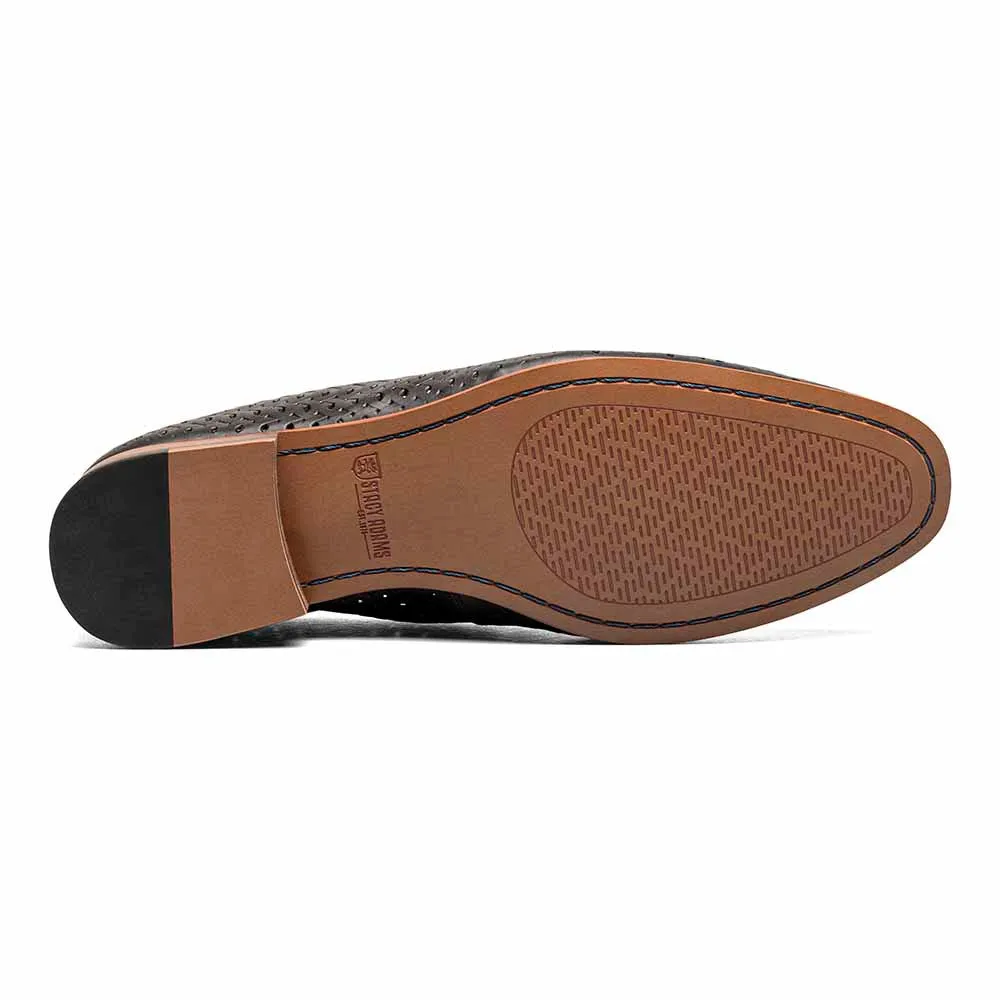 Stacy Adams Black WINDEN Moc Toe Perf Slip On