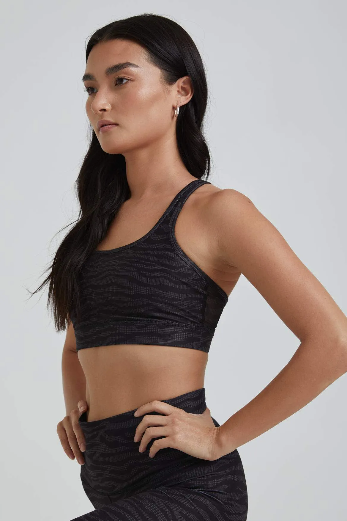 Strappy Bra Charcoal Zebra