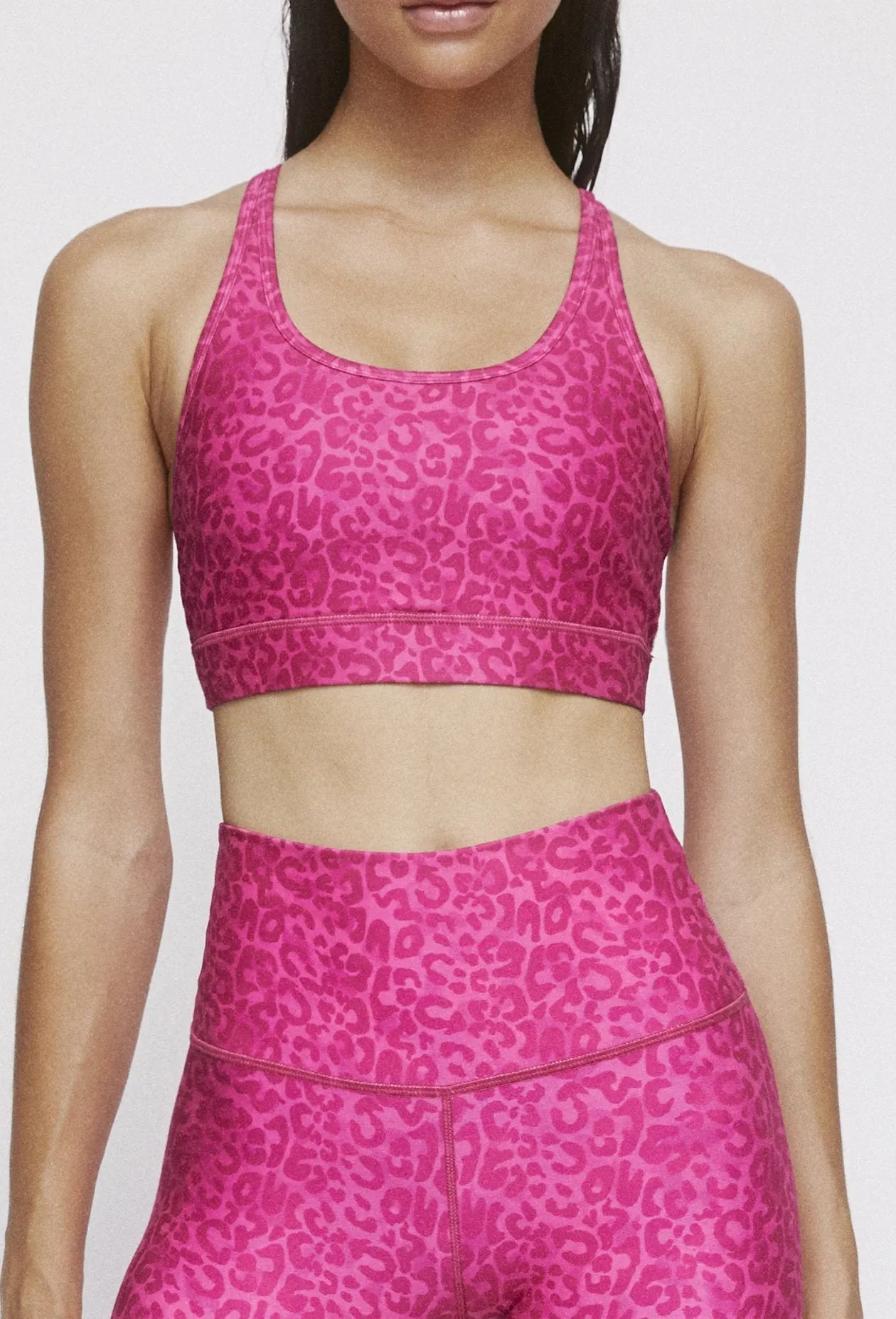 Strappy Bra Neon Pink Cheetah