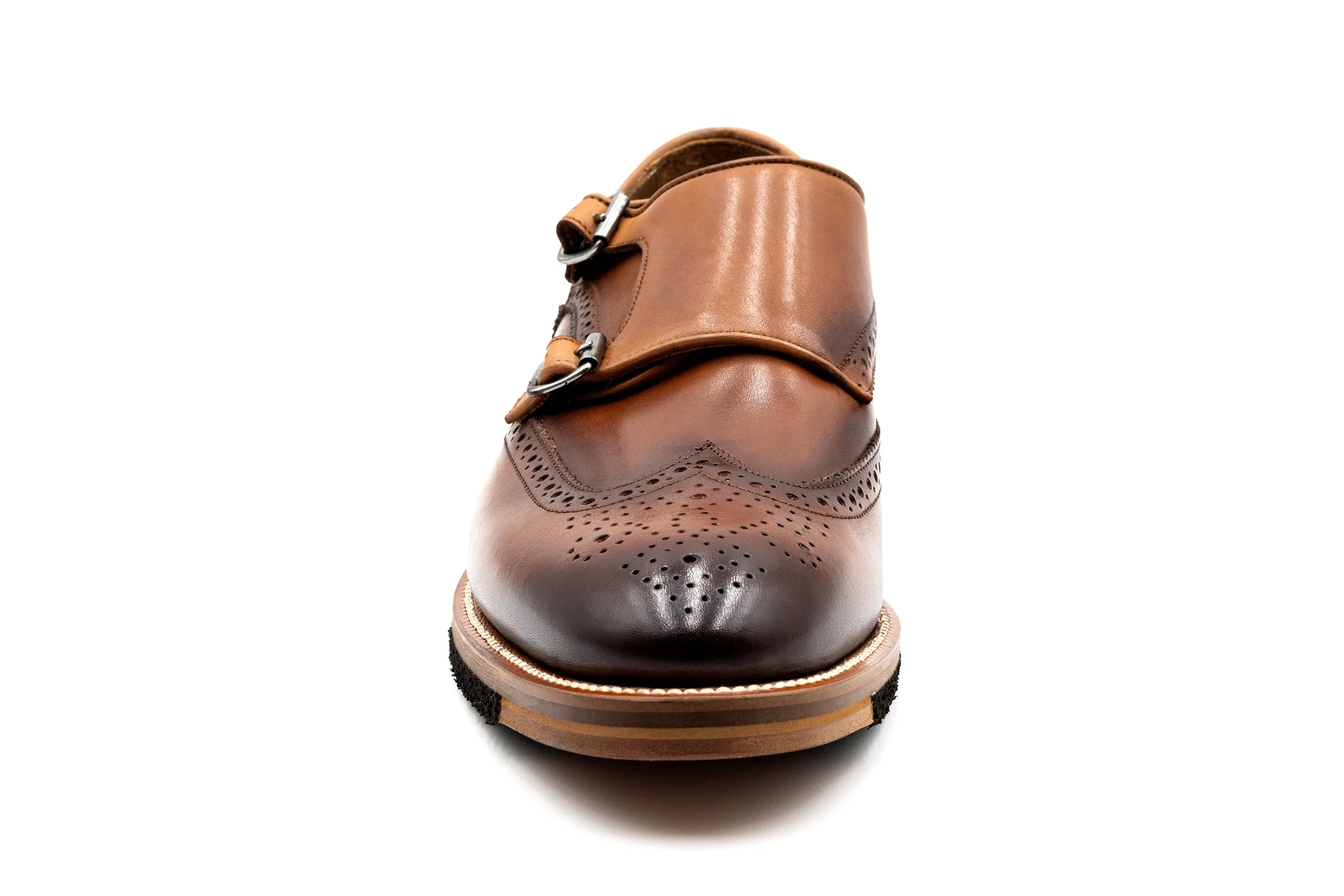 Tuscan Italian Calf Leather Double Monk - Whiskey