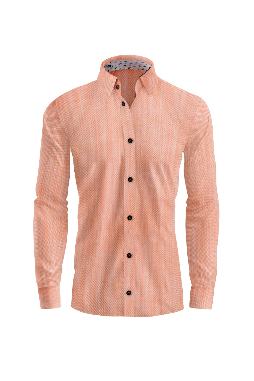 Vercini Sunset Serenity Herringbone Cotton Shirt