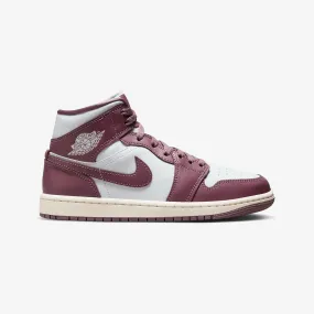 WMN'S AIR JORDAN 1 MID 'PURE PLATINUM/SKY J MAUVE-SAIL'