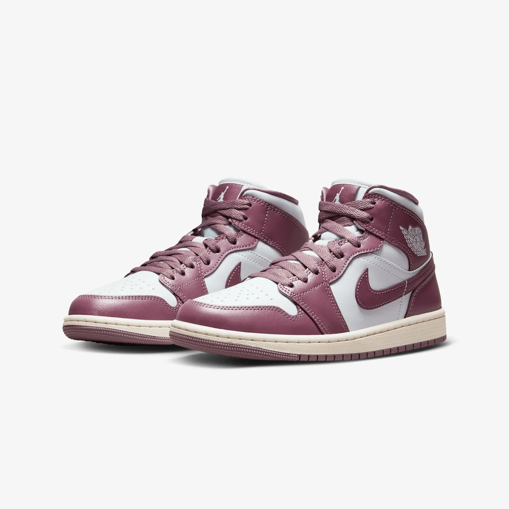 WMN'S AIR JORDAN 1 MID 'PURE PLATINUM/SKY J MAUVE-SAIL'