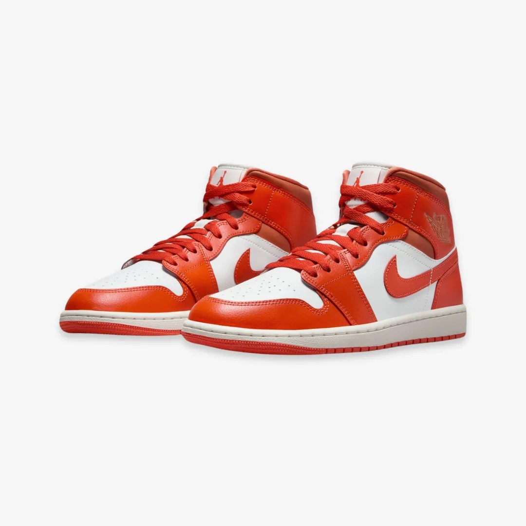 womens jordan 1 mid (summit white/cosmic clay)